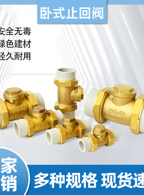 灰色PPR水管铜止回阀单向逆流阀阀接头配件DN20324063热熔4分6分2