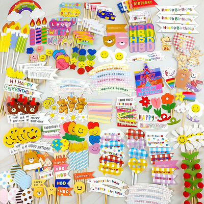 韩国风彩旗蛋糕装饰插件