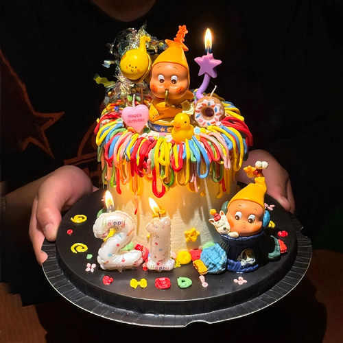 卡通生日星星人蛋糕装饰