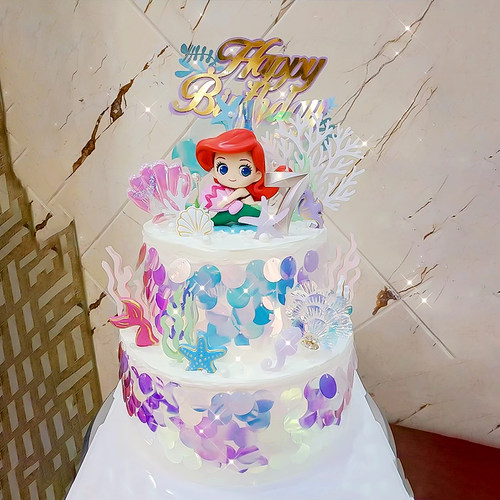 小红书公主蛋糕装饰摆件海洋