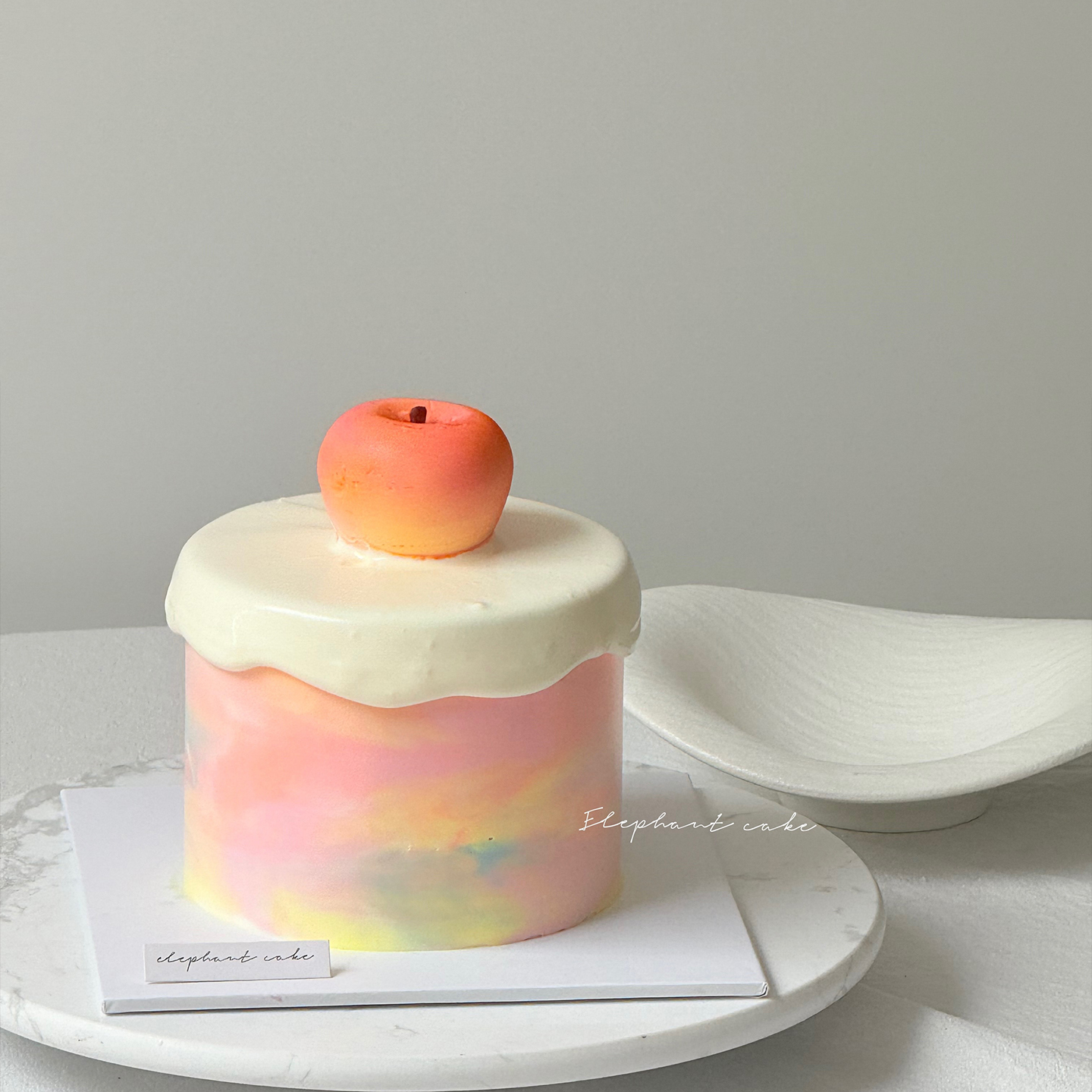 可爱ins风立体苹果蛋糕装饰简约风生日DIY苹果模具高级感喷砂甜品