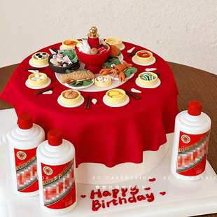 2026新年创意除夕夜年夜饭火锅家庭聚会蛋糕装饰仿真菜品纸杯甜点