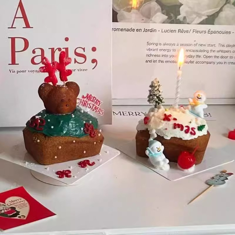 圣诞节玛德琳小熊麋鹿蛋糕装饰