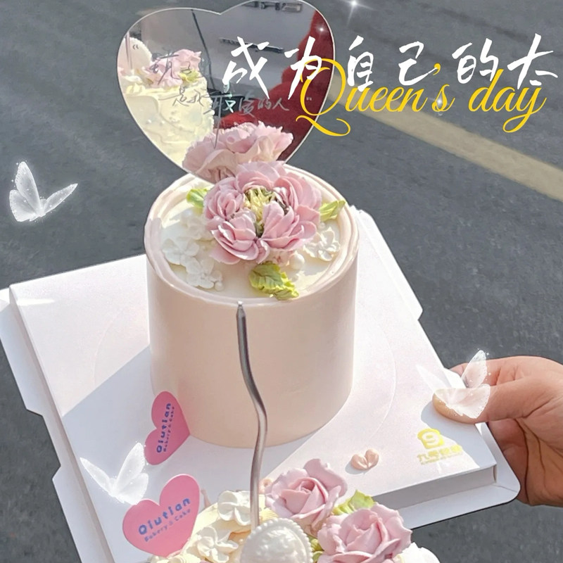 3.8妇女节鲜花蛋糕装饰格桑花硅胶模具亚克力镜面爱心摆件送妈妈,节庆用品/礼品,蛋糕/烘焙装饰用品,淘宝优惠券,粉丝福利购,淘宝优惠卷