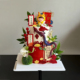 国风龙宝宝周岁生日宴蛋糕装 饰可爱3D龙中式 屏风鲜花祝福语卡插件