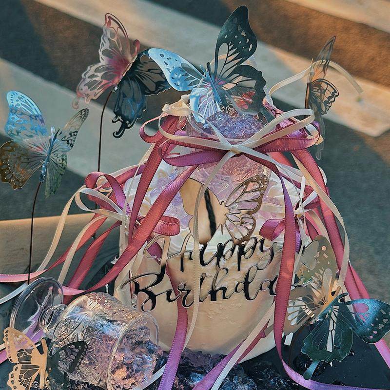 3.8妇女节氛围感幻彩蝴蝶蛋糕装饰母亲节酒杯摆件DIY蝴蝶结丝带,节庆用品/礼品,蛋糕/烘焙装饰用品,淘宝优惠券,粉丝福利购,淘宝优惠卷