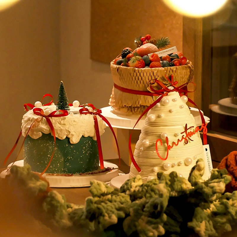 圣诞节水果许愿树仪式感蛋糕装饰