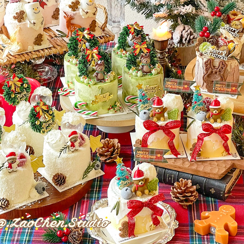 2025网红圣诞节拼盘蛋糕装饰