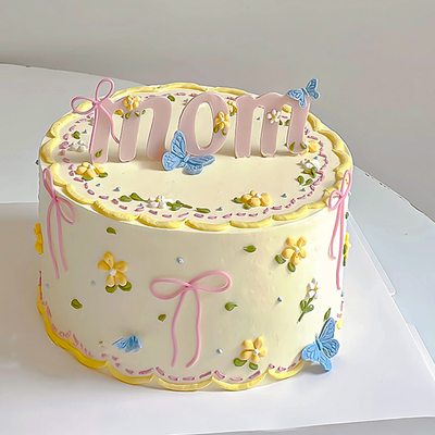 小清新母亲节简约蛋糕装饰