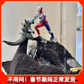 卡通儿童生日超人打怪兽微景观蛋糕装 饰动漫迪迦奥特曼哥莫拉玩具