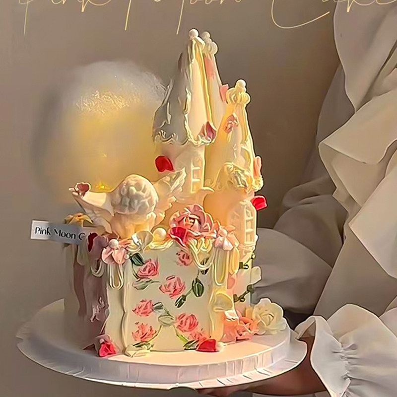 浪漫童话城堡后花园仙女生日蛋糕装饰公主梦小天使白云刮刀花甜品,节庆用品/礼品,蛋糕/烘焙装饰用品,淘宝优惠券,粉丝福利购,淘宝优惠卷