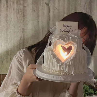 浪漫ins氛围感会燃烧的蛋糕装饰