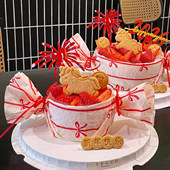 2026新年马年草莓糖果蛋糕装 饰蝴蝶结包装 纸独角马压模礼花亚克力