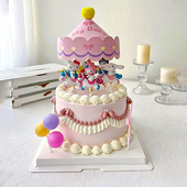 卡通三丽鸥旋转木马蛋糕可爱骑马美乐蒂库洛米玉桂狗公主生日插件