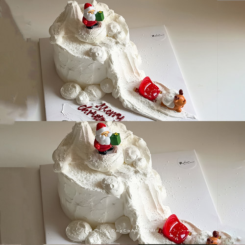 2025圣诞节氛围感雪山滑梯蛋糕