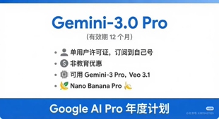 【Gemini3pro ！稳定不降智】Gemini pro 一年家庭组订阅