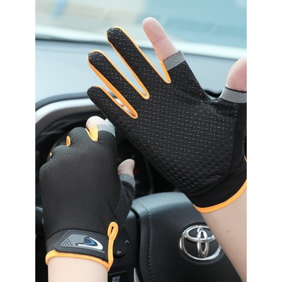 夏季防晒方向盘手套男士开车专用薄款司机驾驶员夏天触屏骑车防滑