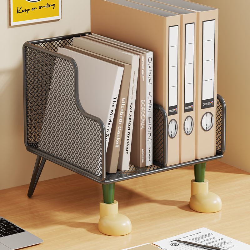 文件架办公室桌面收纳置物架书本资料整理收纳盒分区加高储物架子