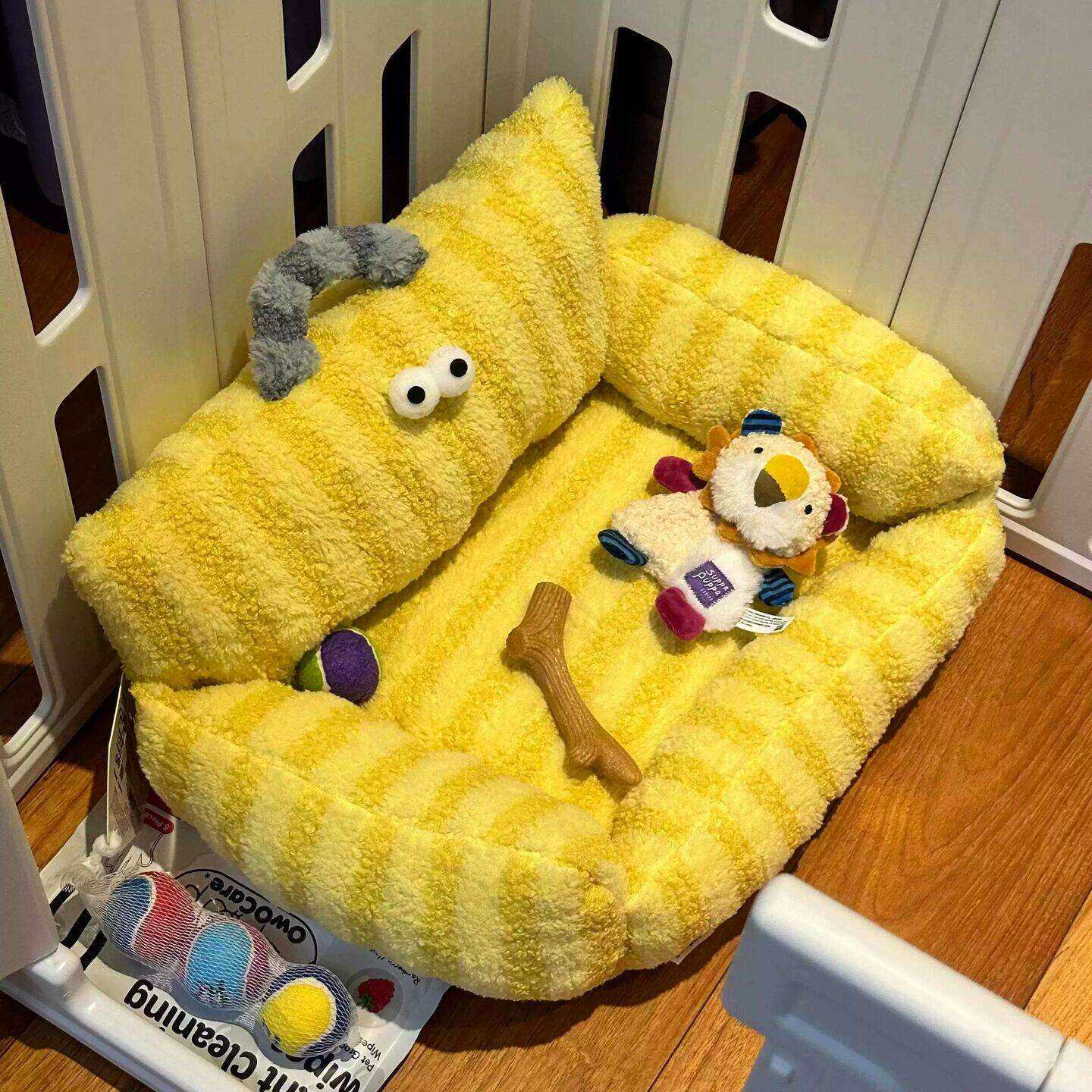 狗窝猫窝四季通用小型犬猫狗沙发秋冬保暖舒适睡垫月亮绒猫狗垫子