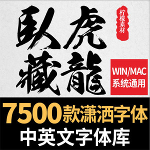 ps6神仙网红字体素材包pr字体中下载设计美工