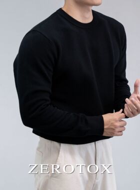 GZX ZEROTOX 特殊工艺套头针织衫休闲舒适亲肤毛衣基础 圆领长袖