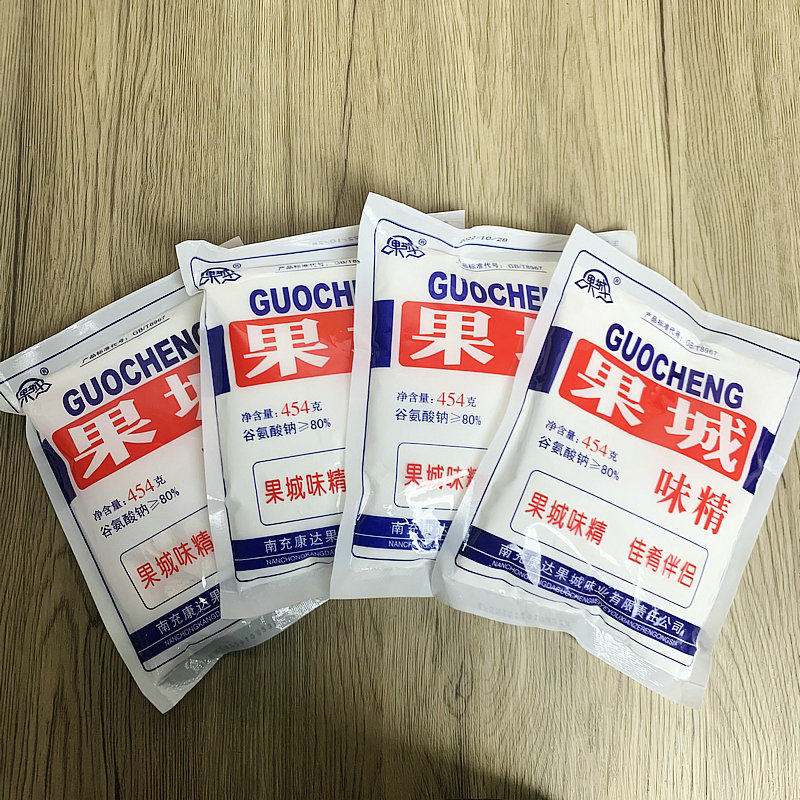 正宗果城味精454g纯粮食制造粉末加盐味精营山凉面调料家用调味料