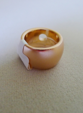 75A-7小号16、17号玫瑰金色块状男女通用戒指内径1.6、1.7CM挺重