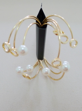 20欧美风格金属仿珍珠开口多个细手镯内径6.3CM