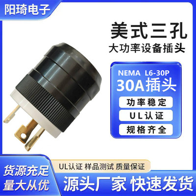 UL美式三孔防脱NEMAL6-30P发电机