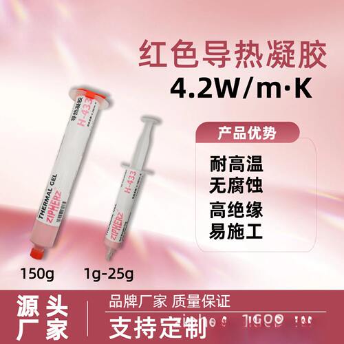 高导热耐高温4.2W红色凝胶CPU