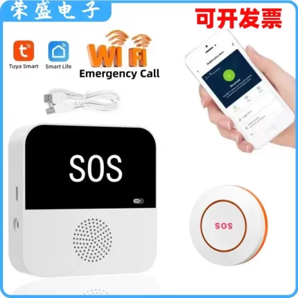 涂鸦智能无线呼叫器WIFI老人呼叫器SOS紧急按钮独居看护 远程通知