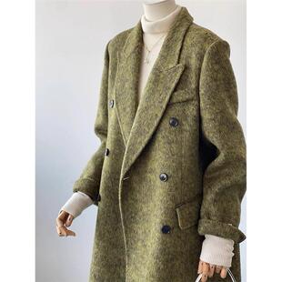 高级感正肩双面羊毛大衣秋冬新款2025气质女装毛呢外套加厚中长款