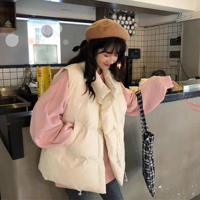 短款棉服马甲女生秋冬季