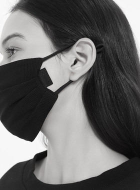 泽塔体系黑色双层两面戴网孔冰丝口罩女夏季潮款高颜值防晒透气