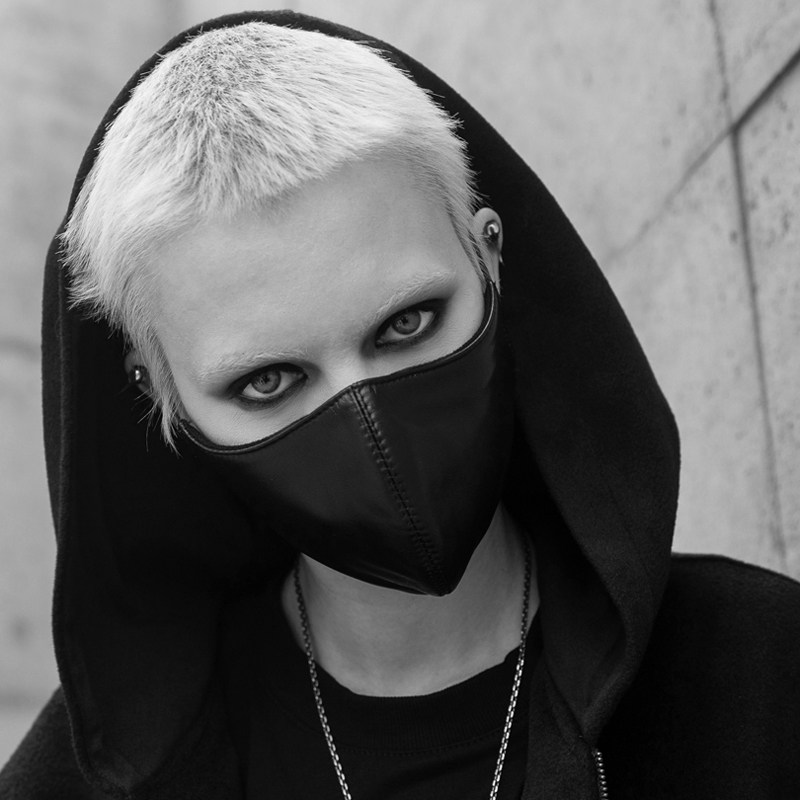 泽塔体系 哥特机能暗黑先锋小众真皮口罩女高颜值秋冬个性ins时尚