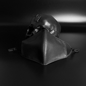 时尚 黑色真皮口罩男女潮款 高颜值秋冬防风 潮牌小众个性 泽塔体系