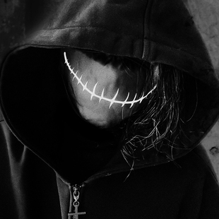 哥特亚 个性 泽塔体系 小众高街暗黑布偶鬼面笑脸真丝口罩男女潮款