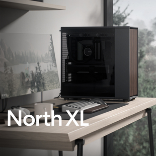 分形工艺机箱North XL全塔网孔主风冷玻璃EATX台式下置胡桃橡木板