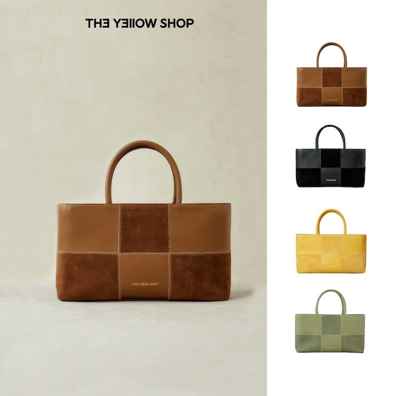 格纹托特电脑包TheYellowShop