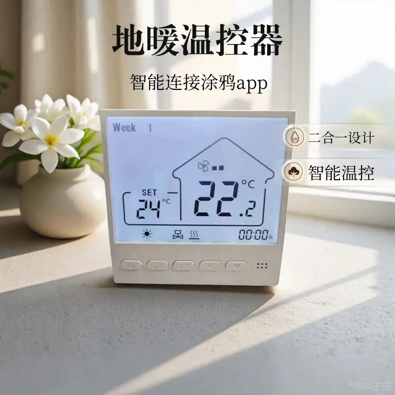 超薄智能WIFI涂鸦地暖温控面板温控器开关控制器水地暖电暖zigbee