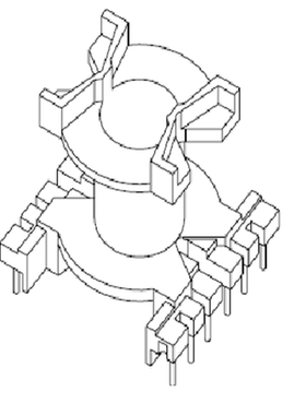 PQ3540变压器磁芯骨架PQ3540通讯骨架高频磁芯骨架立式6+6