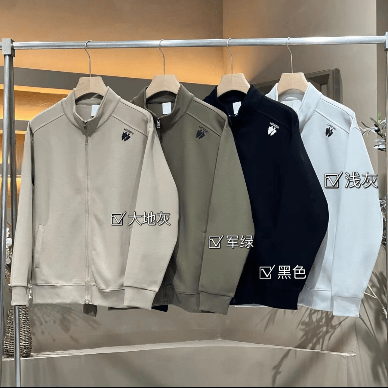 加绒拉链卫衣纯团立领秋冬宽松