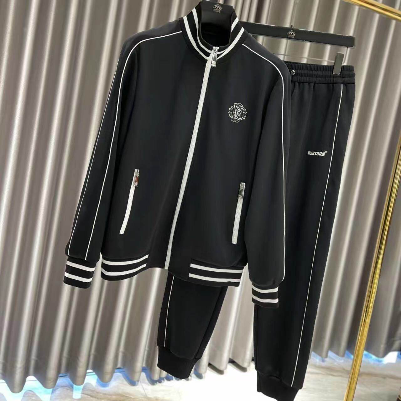 2024秋季新款时尚休闲套装男立领外套长裤百搭显瘦潮流运动两件套