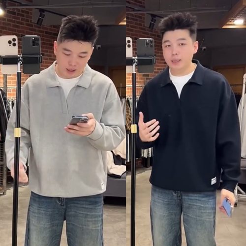 秋季新款假两件百搭polo领卫衣男