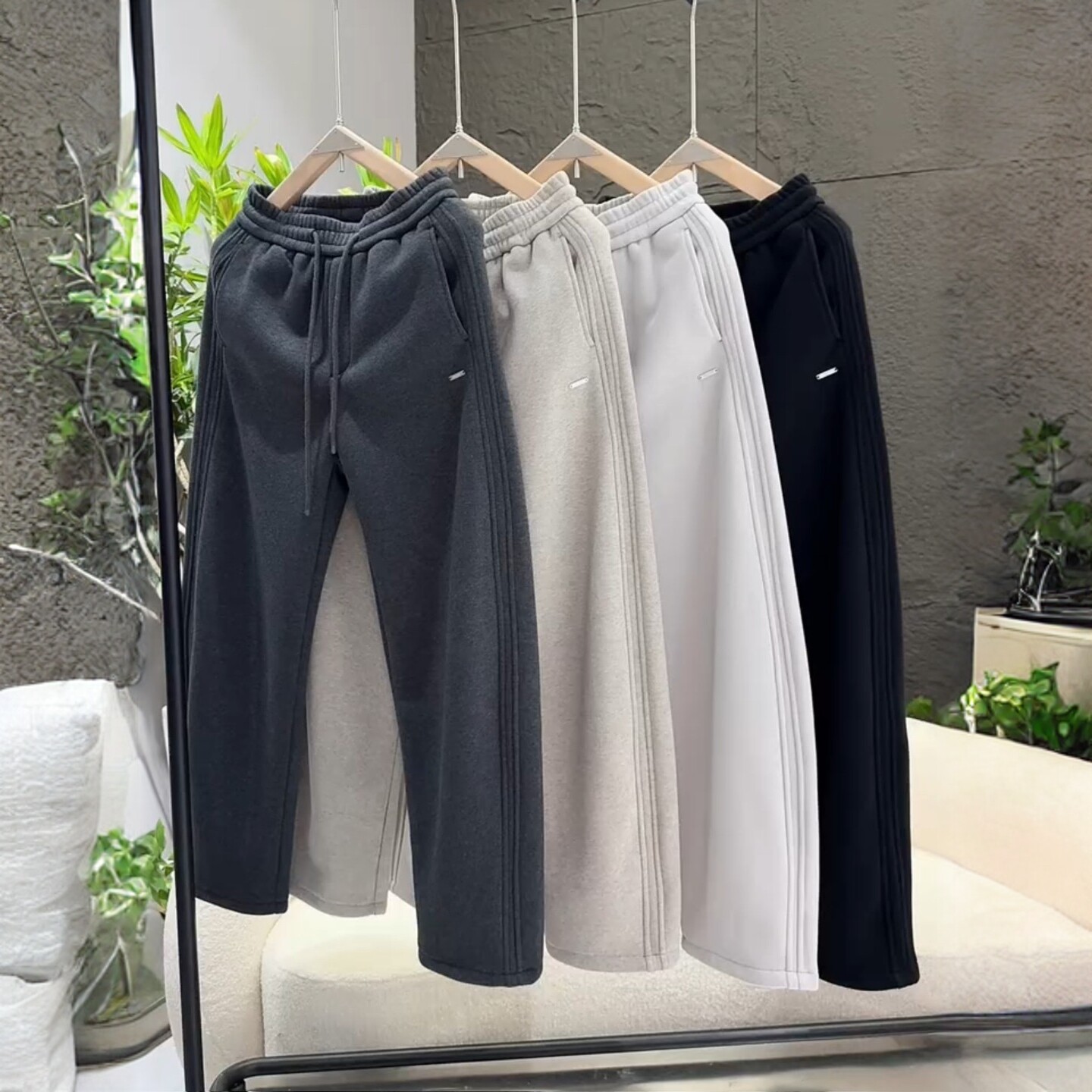 冬季新款加绒保暖休闲裤男重磅奥粒绒时尚百搭长裤简约高档直筒裤,男装,休闲裤,淘宝优惠券,粉丝福利购,淘宝优惠卷