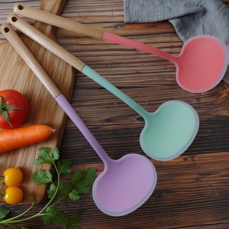 食品级耐高温硅胶蘑菇铲木柄家用锅铲不粘锅专用炒菜铲子