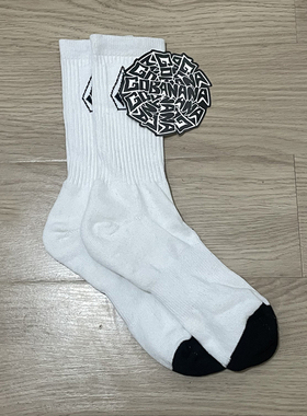 滑手入！！！滑板长袜 运动袜子 黑白 情侣 中筒长袜 加厚毛巾底