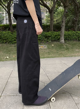 滑板大直筒工装长裤子 宽松 微弹 情侣 日系 街头嘻哈 BMX 冲浪