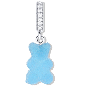 夏季 气泡小熊余挪威树脂彩色小熊CH蓝色吊坠耳环