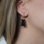 经典 挪威CH小熊耳环女小众设计感INS耳环 haze 冰黑 crystal